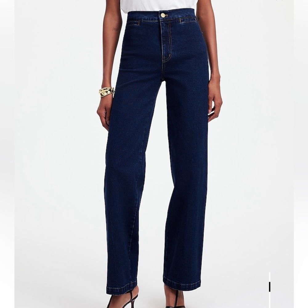 Madewell Emmett Wide-Leg Jeans NWT Dark Wash High Rise Womens Size 33